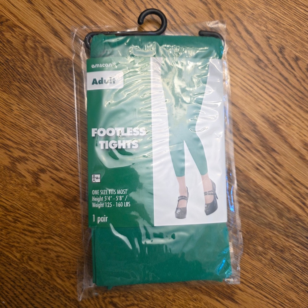 Amscan Adult Kelly Irish Green Footless Tights One Size Costume Cosplay New